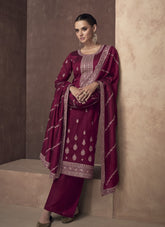 Premium Silk Salwar Suit in Maroon